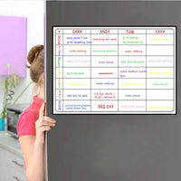 School White Boards Planner Board Magnetic Whiteboard Chore Daily Weekly Monthly Scheduling Magnetic Fridge Stickers With 8 Pen