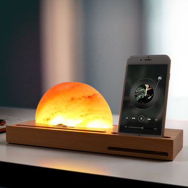 Himalayan Salt Led Desk Lamp Bedside Lamp With Wireless Charging Led Table Lamp