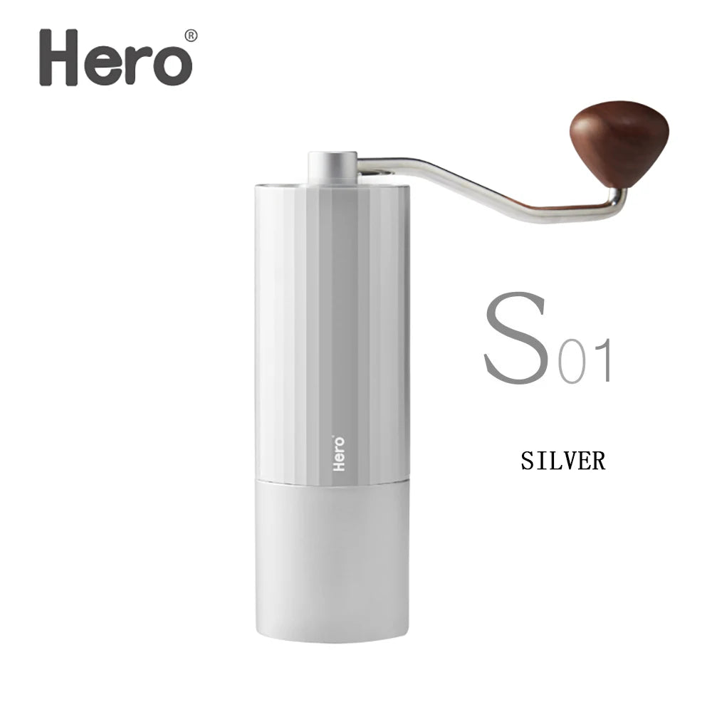 HERO Portable Manual Coffee Grinder 420 Stainless Steel Burr Grinder Durable Coffee Bean Maker Mini Coffees Milling 15g Capacity