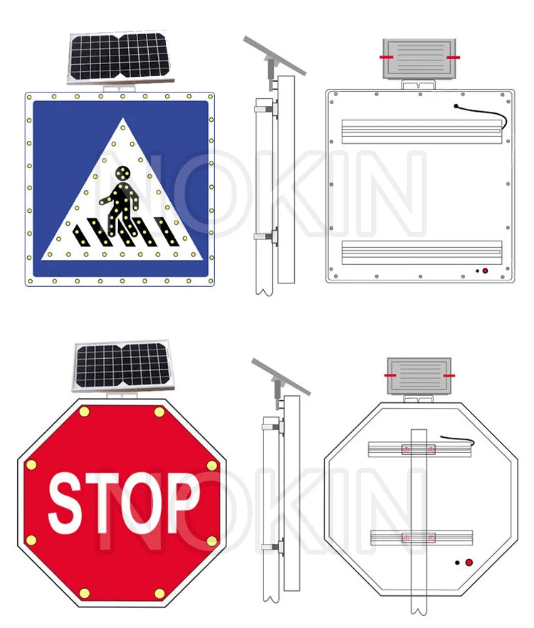 Manufacturer Low Price Traffic Safety  Plate Traffic Signs of All Shapes LED/AC Powered Solar LED Traffic Light