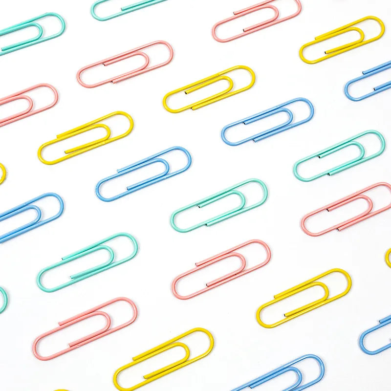 50pcs / Set of 28mm Colorful Paper Clips Paper Clips Notes Classified Clips Children'S Student Stationery School Office Supplies