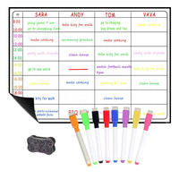 School White Boards Planner Board Magnetic Whiteboard Chore Daily Weekly Monthly Scheduling Magnetic Fridge Stickers With 8 Pen