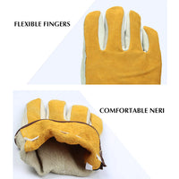 Work Gloves Cowhide Leather Men Working Welding Gloves Safety Protective Garden Sports MOTO Wear-Resisting Gloves