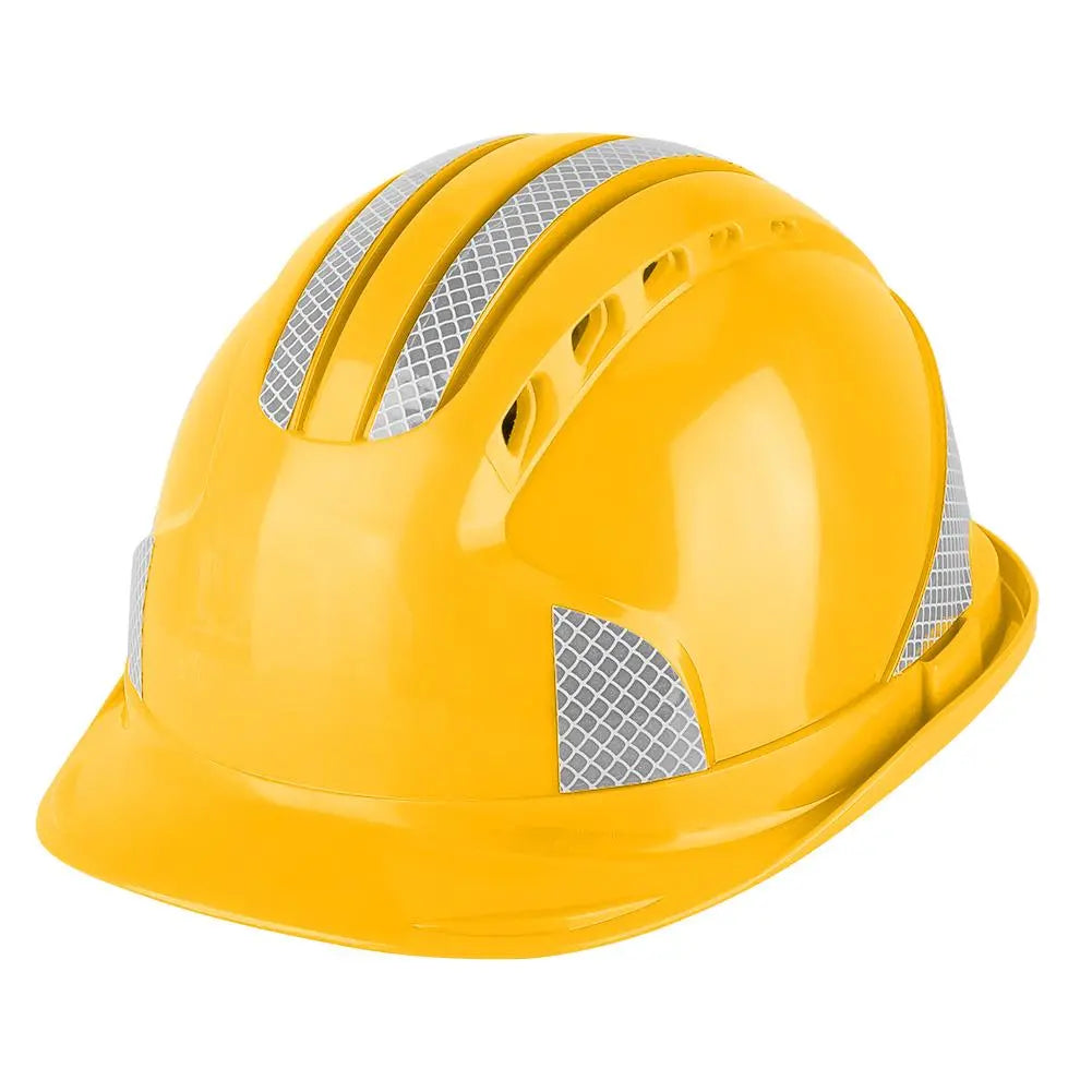 Worker Construction Site Protective Cap Ventilate ABS Hard Hat Reflective Stripe Safety Helmet