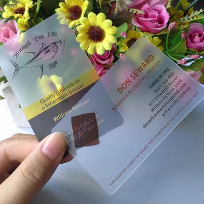 100 Pcs/Lot Custom Normal Frost Transparent PVC Business Card Printing