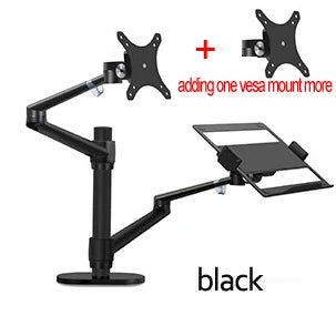 OL-3L Aluminum Multifunction 10"-17"Ergonomics Desk Laptop Stand 32" Monitor Desktop Holder Computer Full Motion With Column Bar