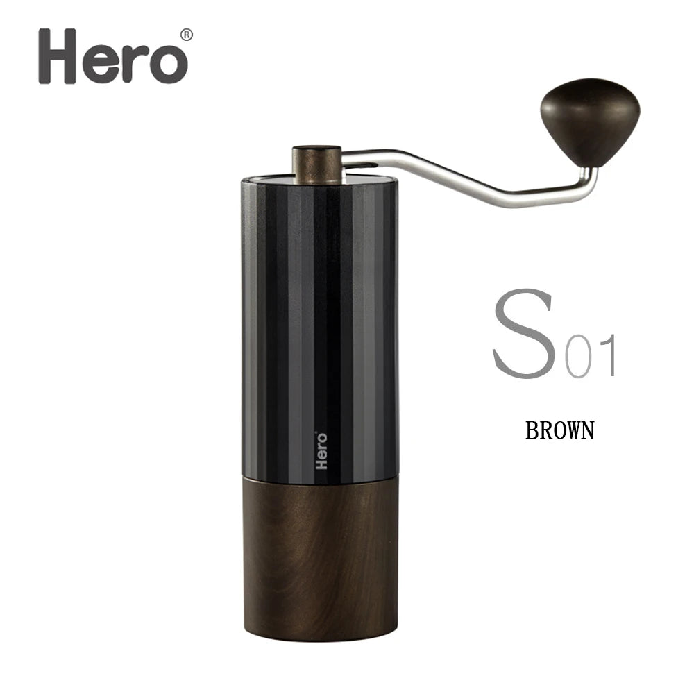 HERO Portable Manual Coffee Grinder 420 Stainless Steel Burr Grinder Durable Coffee Bean Maker Mini Coffees Milling 15g Capacity