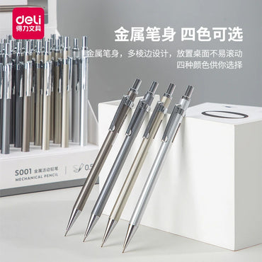 DELI High Quality Full Metal Mechanical Pencil 0.5/0.7 Lapices  for Professional PaintingAnd Writing School Supplies