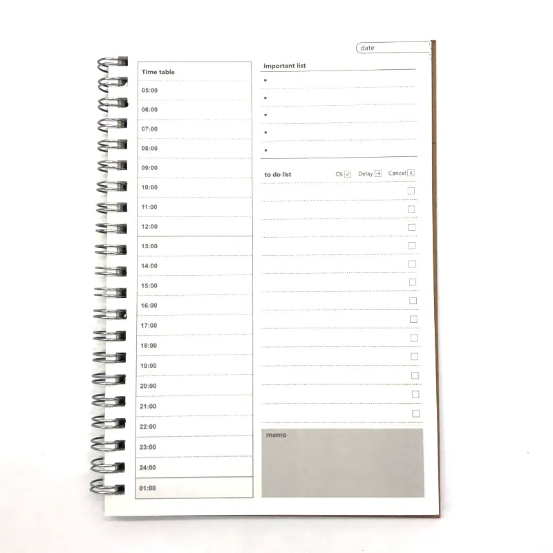 Diary Weekly Planner Notebook Caderno Agenda 2020 2019 Libretas Note Book Kraft Paper Notebooks Agendas Filofax A5 Spiral