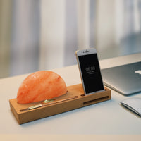 Himalayan Salt Led Desk Lamp Bedside Lamp With Wireless Charging Led Table Lamp