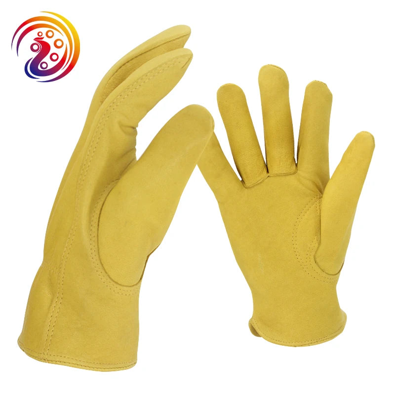 Leather Work Gloves Mens Work Gloves for Gardening / Driving / Warehouse / Handing / Yard Work Sheepskin Leather Glove