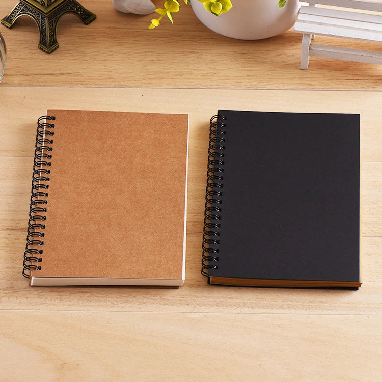 Creative Stationery Notebooks Retro Kraft Paper Coil Sketchbook Wholesale Graffiti Blank Notebook