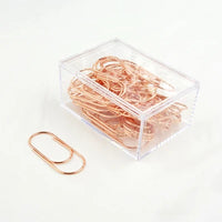 TUTU 50pcs/Box 50mm Rose Gold Paperclips Electroplating Metal Paper Clips Photo Clip Paper Clips Decorative Stationary H0166