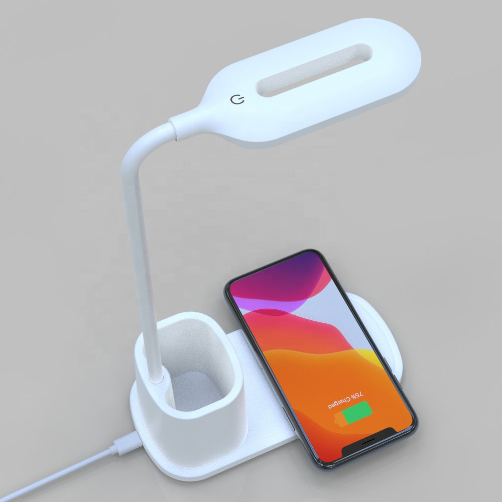 Modern Flexible Pen Holder Desk Lamp With  Wireless Charger Led Night  Lamp Optional Drop Shipping Table  Lamps