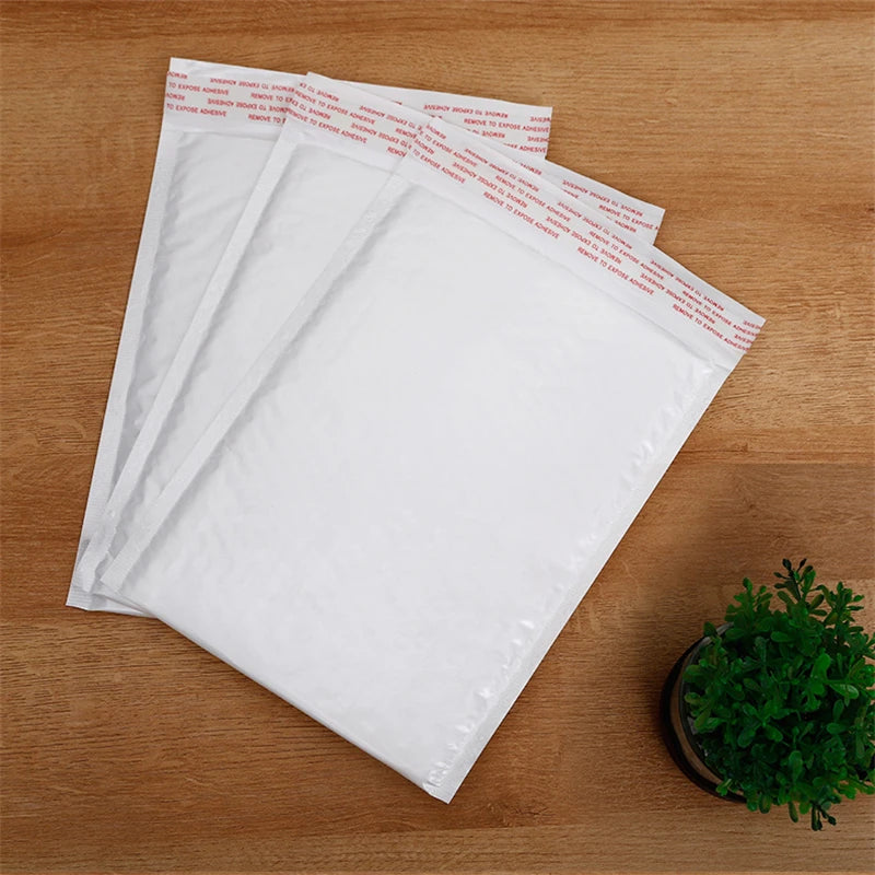 10pcs Bubble Envelope Bag White Bubble PolyMailer Self Seal Mailing Bags Padded Envelopes for Magazine Lined Mailer