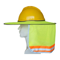 Hard Hat Sun Shade Hat Polyester Mesh Sun Shade Protection With Safety High Visibility Reflective Stripe