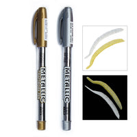 2Pcs DIY Metal Colorful Paint Marker Pens Sharpie Gold and Silver 1.5mm Student Supplies Craftwork Pen Art Painting