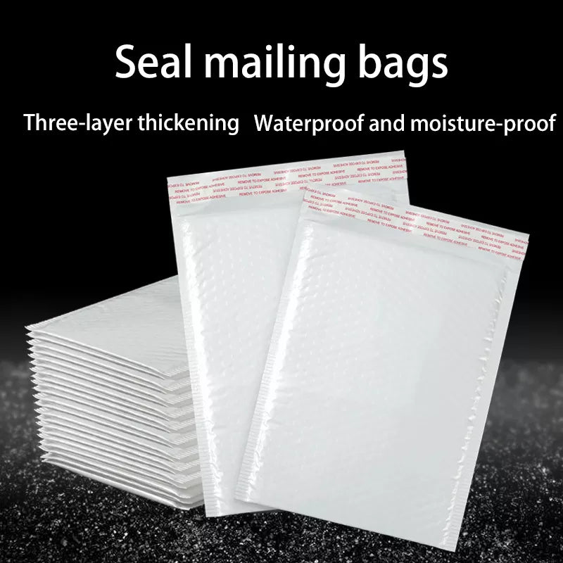 10pcs Bubble Envelope Bag White Bubble PolyMailer Self Seal Mailing Bags Padded Envelopes for Magazine Lined Mailer