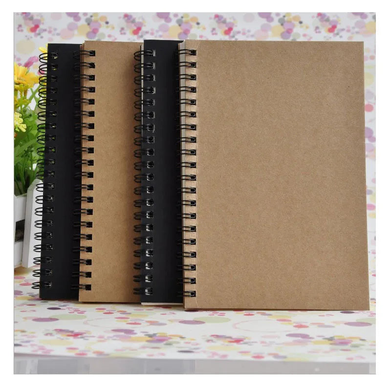 Creative Stationery Notebooks Retro Kraft Paper Coil Sketchbook Wholesale Graffiti Blank Notebook