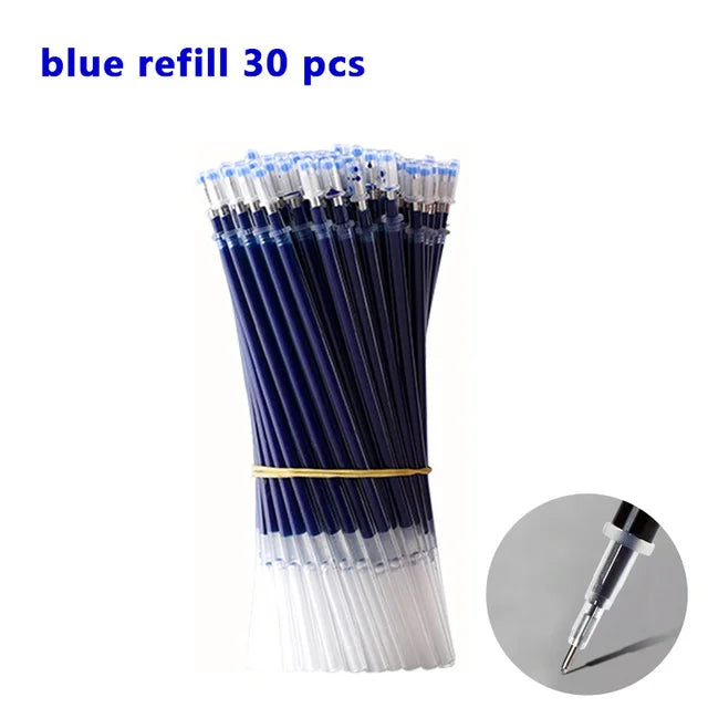 3+20Pcs Gel Pen and Refill Black Blue Red Ink Bullet 0.5mm Gel Pens School&Office Supplies Stationery With Free Shipping