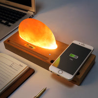 Himalayan Salt Led Desk Lamp Bedside Lamp With Wireless Charging Led Table Lamp