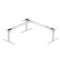 Black L Shaped Electric Curved Sit Stand Table Frame Adjustable Height