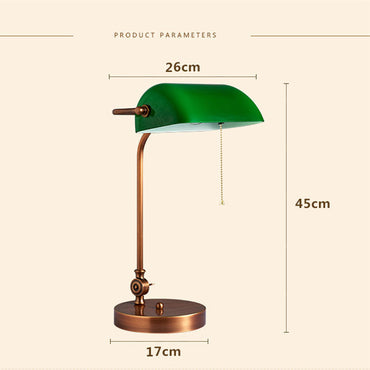 European Style Old Shanghai Green Glass Desk Lamp Retro Nostalgic Bank Desk Lamp for Home Decor