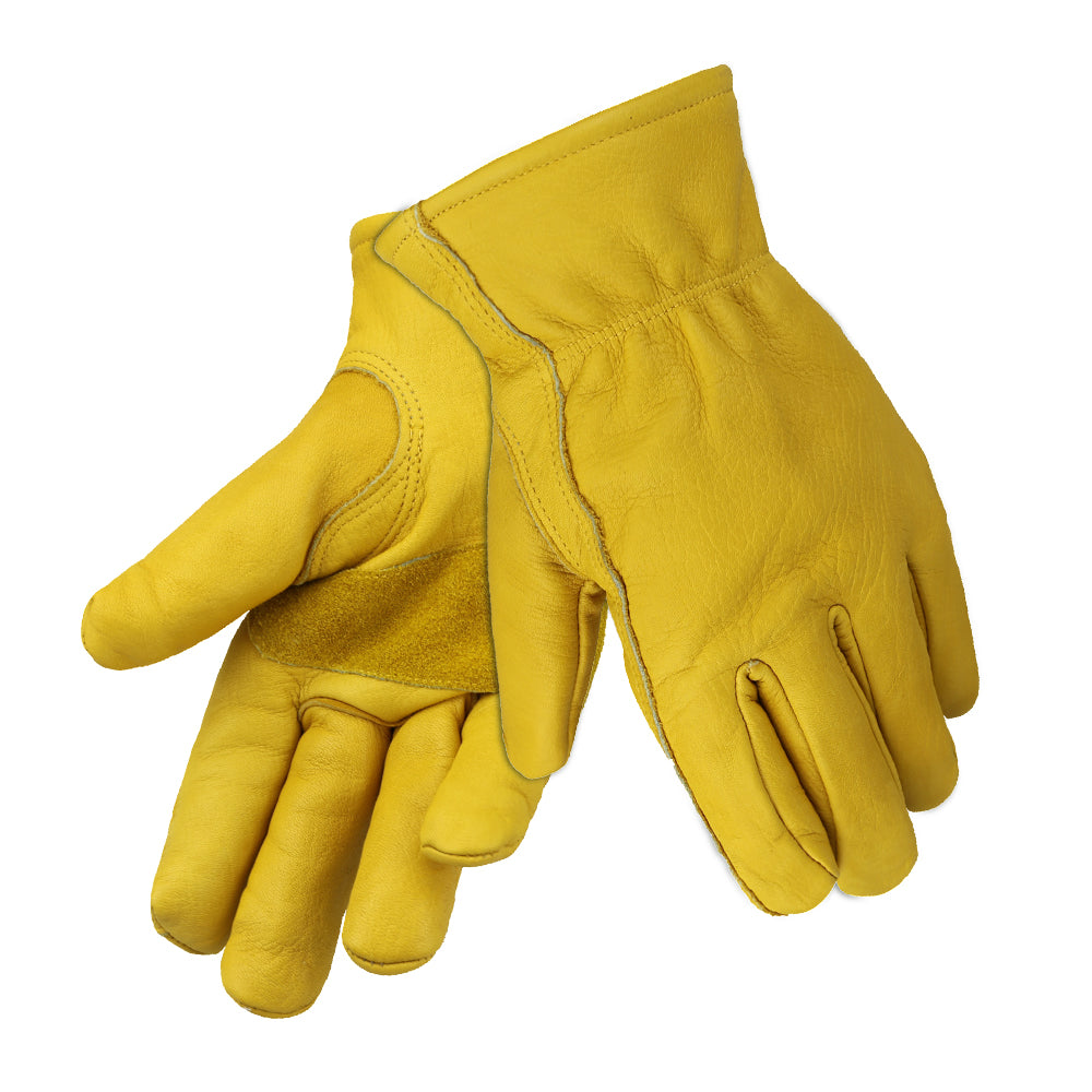 Winter Leather Waterproof Work Gloves Drivers Motorcycle Safety Leather Gloves With Fleece Liner