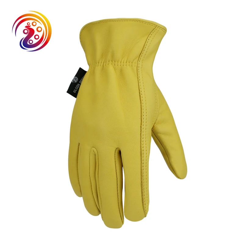 Leather Work Gloves Mens Work Gloves for Gardening / Driving / Warehouse / Handing / Yard Work Sheepskin Leather Glove