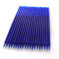 20Pcs Erasable Ballpoint Pen 0.5mm Writing Nib Rod Blue Black Ink Pen Refill School Student Washable Handle Erase Pen Stationery