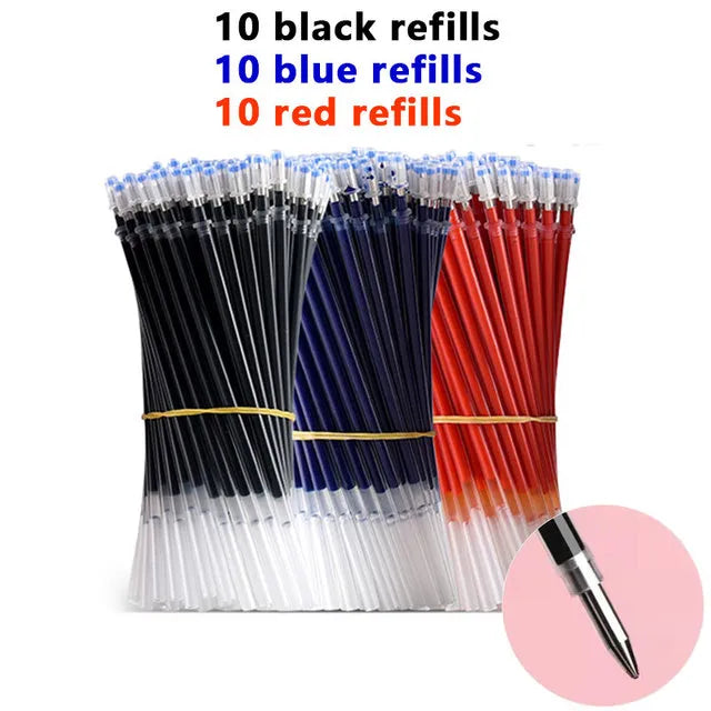 3+20Pcs Gel Pen and Refill Black Blue Red Ink Bullet 0.5mm Gel Pens School&Office Supplies Stationery With Free Shipping