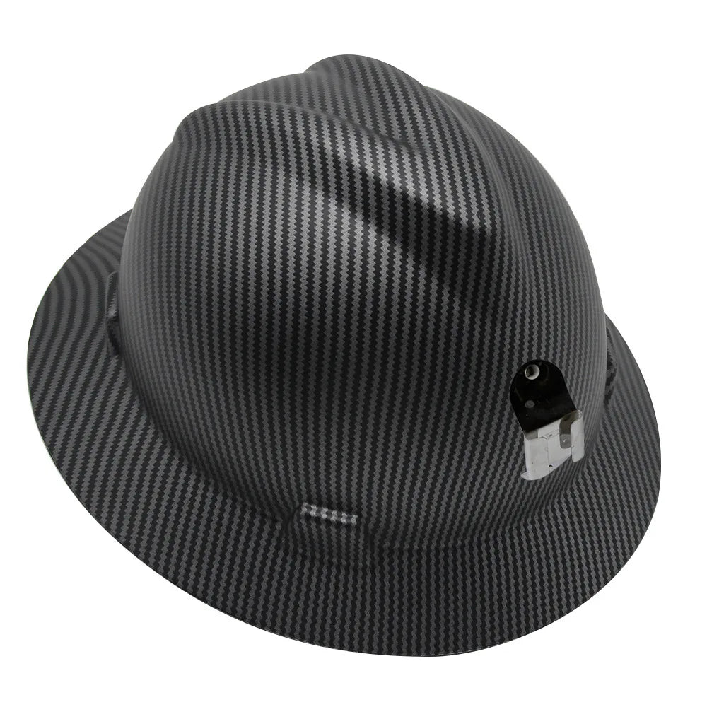 Safety Helmet Full Brim Hard Hat Carbon Fiber Construction Work Cap Lightweight High Strength Railway ABS Protective Hard Hat