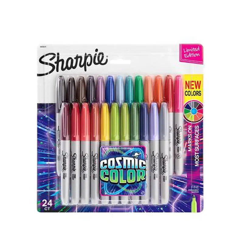 Sharpie Marker Pen Set 12/24 Colored Art Marker Eco-Friendly Fine Point Permanent Oil Marker Pens Colored Office Stationery