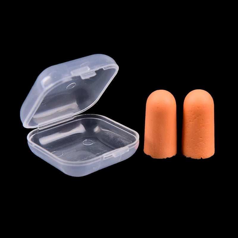 2Pcs Anti-Noise Soft Ear Plugs Sound Insulation Ear Protection Earplugs Sleeping Plugs for Travel Noise Reduction With Case