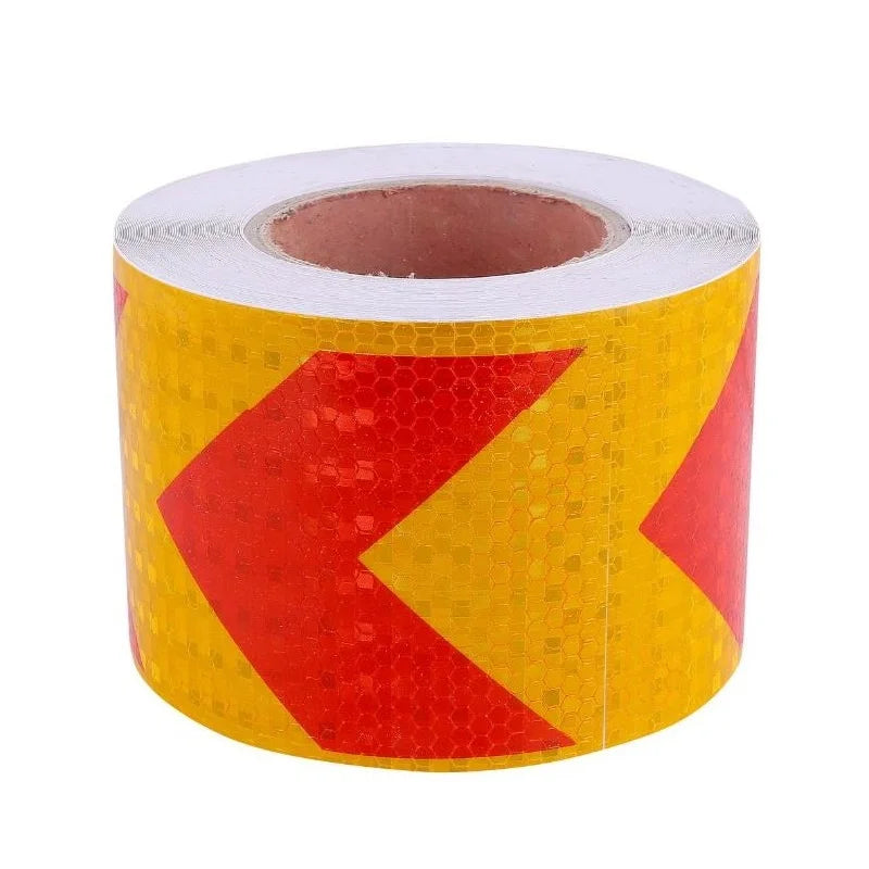 10cmx25m PVC Self-Adhesive Reflective Safety Tape Road Traffic Construction Site Reflective Warning Arrow Sign Sticker