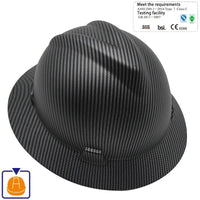 Safety Helmet Full Brim Hard Hat Carbon Fiber Construction Work Cap Lightweight High Strength Railway ABS Protective Hard Hat