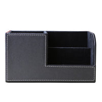 Office Supplies Desk Organizer Desktop Pen Holder Leather Storage Box