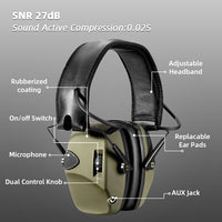 Noise Reduction Sound Amplification Electronic Safety Ear Muffs Ear Protection 27dB