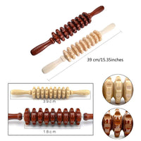 Wood Nine Rounds Massage Roller Handheld Cellulite Blasters Massage Trigger Point Manual Muscle Release Roller Stick Massager