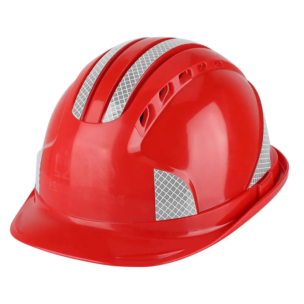 Worker Construction Site Protective Cap Ventilate ABS Hard Hat Reflective Stripe Safety Helmet