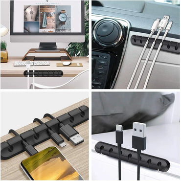 Cable Organizer Silicone Support Micro USB Type-C Cable Desk Organizer Holder for Mouse Keyboard Headphone Cable Organizer