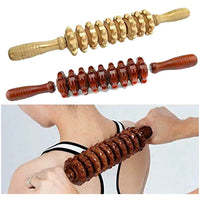 Wood Nine Rounds Massage Roller Handheld Cellulite Blasters Massage Trigger Point Manual Muscle Release Roller Stick Massager