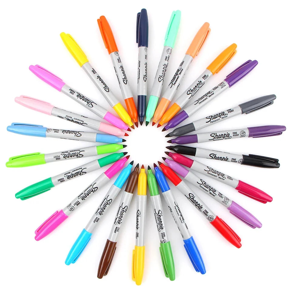 Sharpie Marker Pen Set 12/24 Colored Art Marker Eco-Friendly Fine Point Permanent Oil Marker Pens Colored Office Stationery