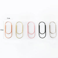 TUTU 50pcs/Box 50mm Rose Gold Paperclips Electroplating Metal Paper Clips Photo Clip Paper Clips Decorative Stationary H0166