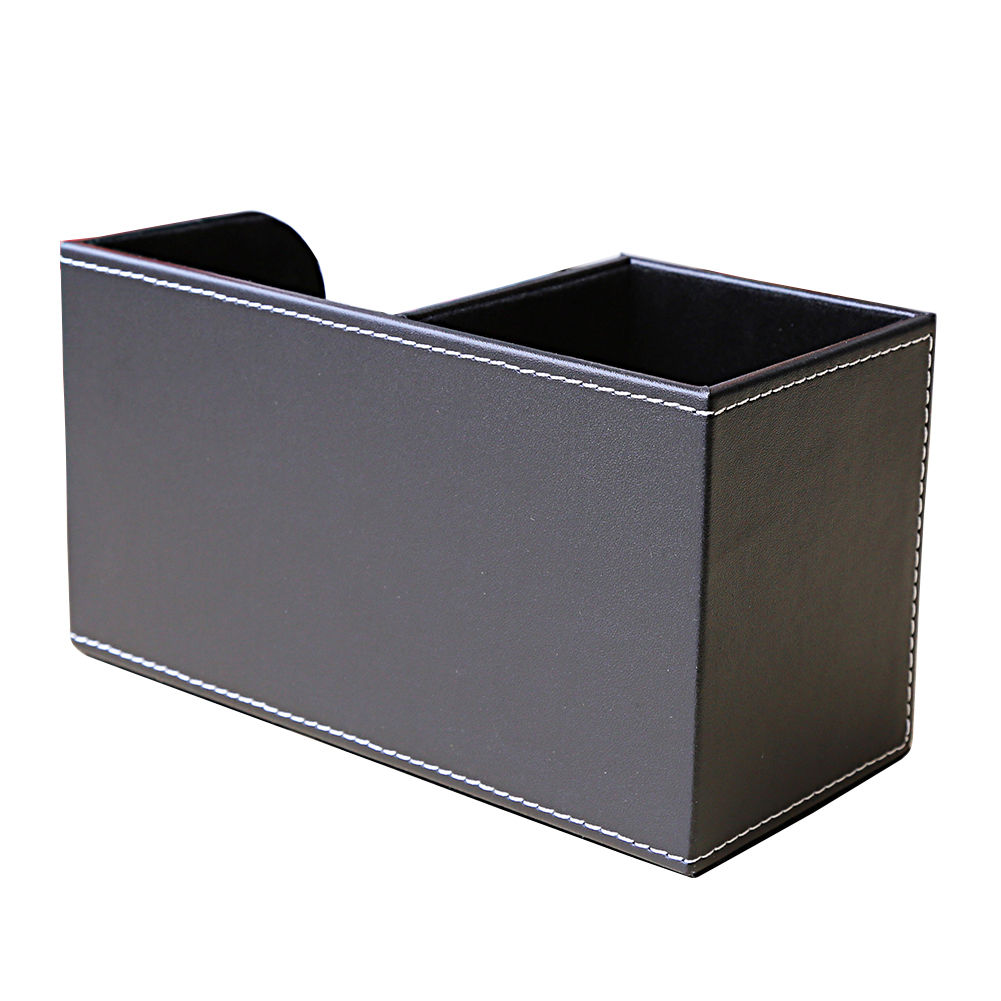 Office Supplies Desk Organizer Desktop Pen Holder Leather Storage Box