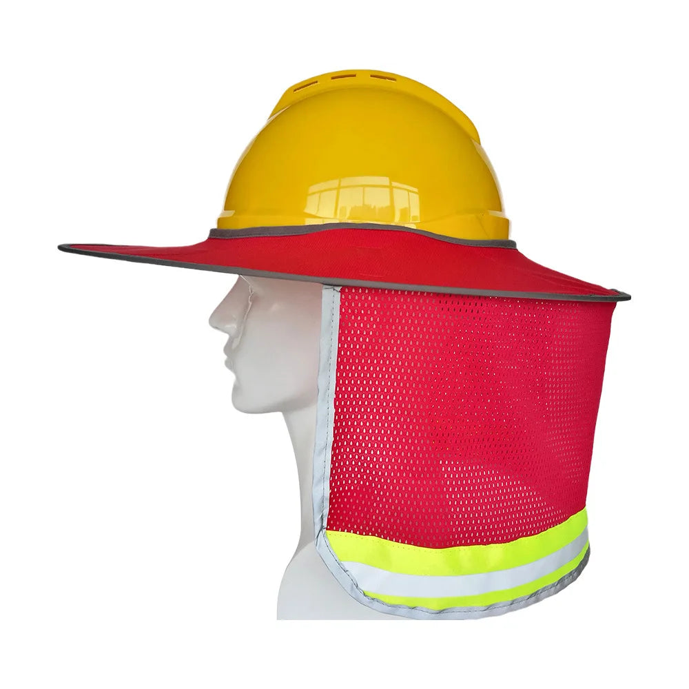 Hard Hat Sun Shade Hat Polyester Mesh Sun Shade Protection With Safety High Visibility Reflective Stripe