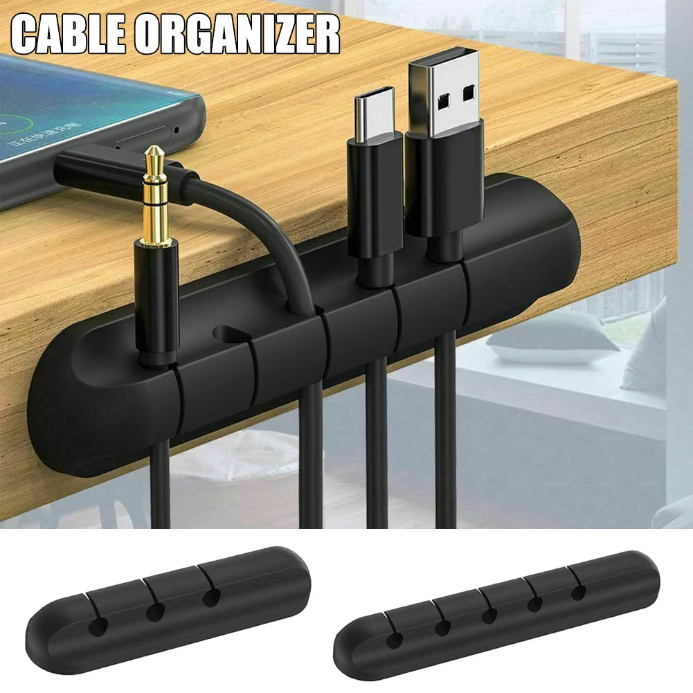 Cable Organizer Silicone USB Cable Winder Desktop Tidy Management Clips Desktop Cables Organizer for Mouse Headphone Wire