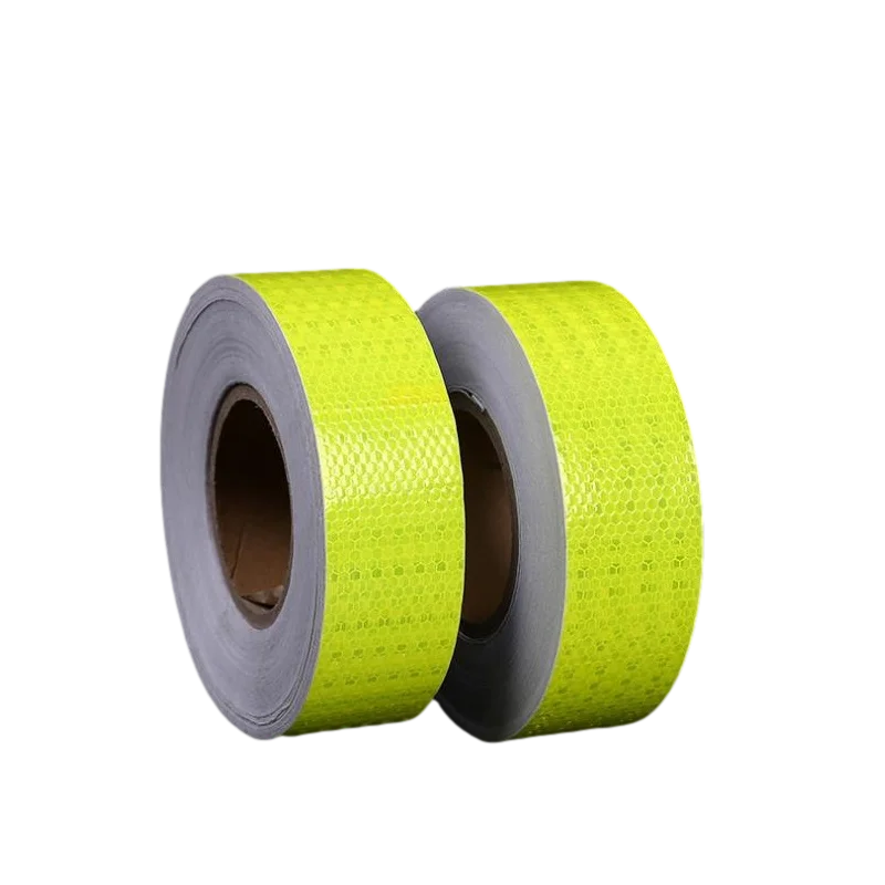 Self-Adhesive Reflective Tape High Visibility Fluorescent Yellow Reflective Warning Tape for Van Car Traffic Sign