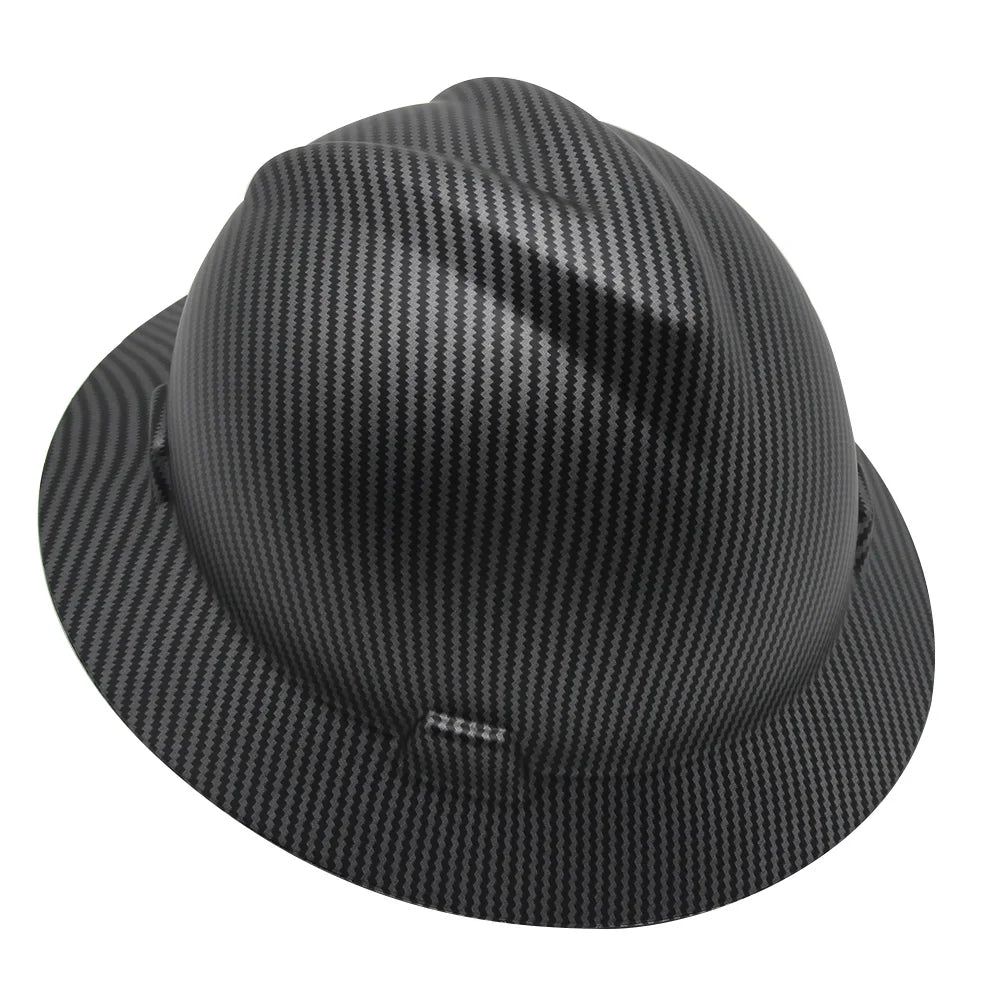 Safety Helmet Full Brim Hard Hat Carbon Fiber Construction Work Cap Lightweight High Strength Railway ABS Protective Hard Hat